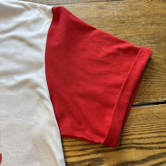 Plenty Human Wear T-shirt Mens M Red White Long Back 100% Cotton Quebec - Picture 4 of 12